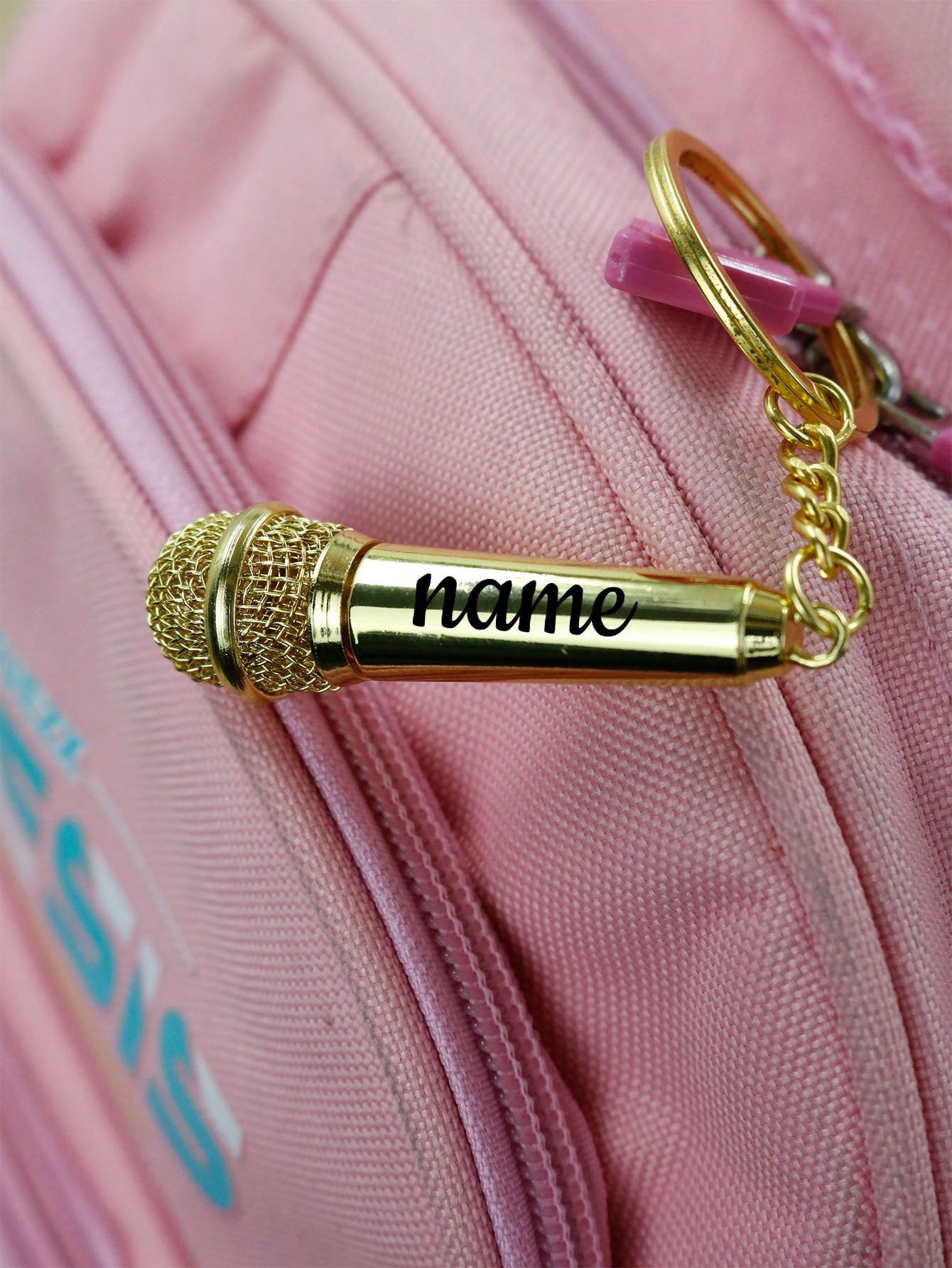 Custom Text Microphone Keychain Custom Name Keychain Pendant